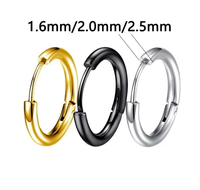 Boucles d'oreilles créoles unisexes en acier inoxydable plaqué sous vide, style elfe, élégantes et raffinées, cadeau XIYAO