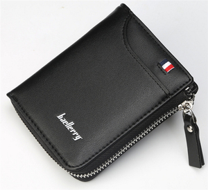 <span class=keywords><strong>Portafoglio</strong></span> uomo corto <span class=keywords><strong>verticale</strong></span> in pelle pu con cerniera intorno alla cerniera - Product Image 5