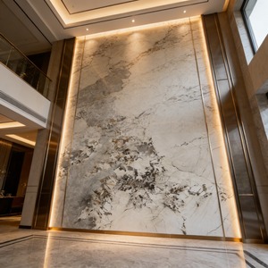 YDSTONE Luxury Pandora White <strong>Sintered</strong> <strong>Stone</strong> Large Format Slab Marble Vein <strong>Stone</strong> for Floor Wall Countertop Vanity Top - Product Image 3