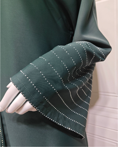 Vendita Diretta dalla Fabbrica Nuovo Arrivo Abito Romantico Modesto con Strass Design Abaya per Donne Musulmane Occasioni e Feste - Product Image 6