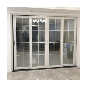 Porte coulissante en aluminium trempé sur mesure, livraison gratuite, porte en verre de patio, blanc