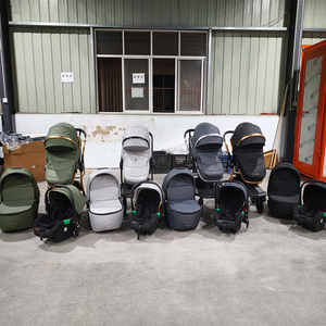 Nouvelle poussette de luxe 4 en <span class=keywords><strong>1</strong></span> pour bébé, siège <span class=keywords><strong>auto</strong></span>, sac à langer, berceau rigide premium, cadre en alliage d'aluminium léger, pliable à 360° - Product Image 1