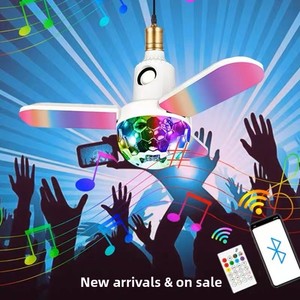 Ventilador Bluetooth Magic Ball con Música, Iluminación LED de Colores, Reproductor de Audio Inalámbrico Inteligente para Teléfono Móvil, Caja de Sonido de 100W, Modelo E27 One - Product Image 2