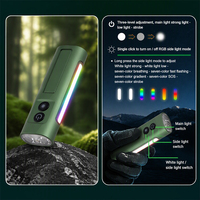 Lampe torche en alliage d'aluminium vert, rechargeable par USB, avec lumière latérale laser verte, faisceau de 200-300 m pour le camping