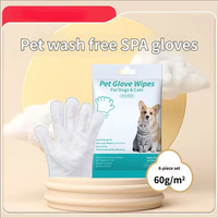 Lingettes humides douces pour animaux de compagnie sans rinçage, 6 pièces, 90g, jetables, pour chiens et chats, à l'aloe vera, hypoallergéniques, sans parfum, sans danger pour la léchage, nettoyage complet du corps