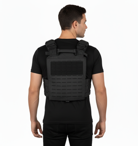 Gilet tactique noir en gros, porte-plaque en nylon personnalisé, chaleco táctico, équipement de défense personnelle, gilet tactique - Product Image 4