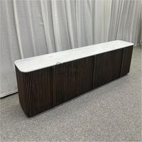 Lemari Bufet Kayu Oak Beralur Modern OAKEN, Meja Ruang Makan, Kredenza Ruang Tamu, Lemari Penyimpanan, Perabot Rumah