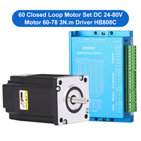 LUNYEE Nema 24 Motor Stepper Loop Tertutup Dengan Kit Driver 2 Fase 1.8 Derajat Motor Servo Hibrida Torsi Tinggi dengan Encoder