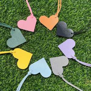 Quick Ship Pu Leather Heart Shape Pendant 8 Colors <b>Charm</b> Ladies Girls Diy <b>Bag</b> Accessory - Product Image 3