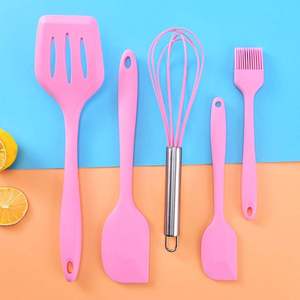 Cake Mold Baking <b>Tools</b> 5 Piece Baking Utensils <b>Silicone</b> Spatula Set Non Stick and Heat Resistant Bakeware Set - Product Image 3