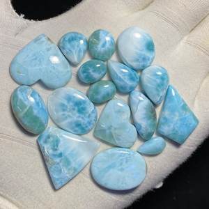 Lote de 16 Uds de piedras preciosas Larimar de forma ovalada, cabujón de alta calidad Larimar, piedras preciosas sueltas, Larimar azul cielo raro para uso en la fabricación de joyas - Product Image 5