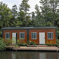 Maisons conteneurs en acier avec motifs de grain de bois démontables pour usage de bureau Unités résidentielles à double usage