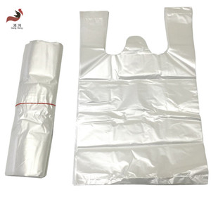 Tùy chỉnh nhà máy giá ống đồng in ấn phân hủy sinh học trong suốt T-Shirt nhựa tàu sân bay túi/HDPE túi rác