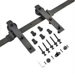 WEKIS 6.6ft Brass Carbon Steel Double Barn Door Hardware Modern Industrial Sliding Door Electric <b>Remote</b> <b>Control</b> Soundproof - Product Image 3