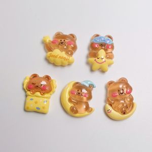 เรซิ่นรูปสัตว์การ์ตูน ดวงจันทร์ ดาว หมี 100 ชิ้น แบบหลังแบน สำหรับตกแต่ง DIY โบว์ติดผมเด็ก อุปกรณ์เสริมตกแต่งเคสมือถือ - Product Image 5