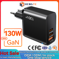 Chargeur mural portable 20W avec logo personnalisé, 130W 2C1A GaN, charge super rapide 45W 65W USB A+C PD QC3.0 pour téléphone portable