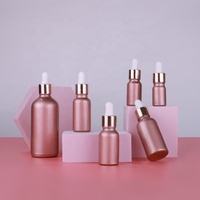 Mini flacon en verre à compte-gouttes en verre, Rose foncé, sérum pour ombrage, capacité de 30 ml