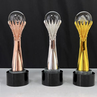 Or Argent Bronze Métal 3D Laser Crystal Ball Crystal Trophy Award MH-N442