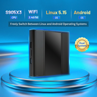 Boîtier TV Linux Amlogic S905X3 Quad Core, Lecteur Multimédia 4K WiFi, Décodeur Double Système, Horloge Numérique