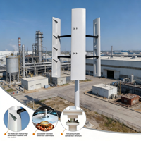 Éolienne à axe vertical (VAWT) 800W 12V/24V/48V, générateur éolien domestique à 3 pales avec contrôleur de charge MPPT pour usage domestique