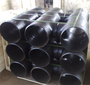 突合せ溶接ASTM A234WPB炭素鋼黒塗装シームレス軟鋼4インチsch40ティー - Product Image 3