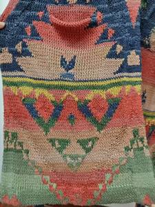 Cardigan en tricot à la palangre d'inspiration bohème Motifs géométriques ethniques Col cranté Style décontracté Anti-rides Respirant devant - Product Image 3