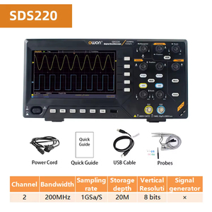 SDS220ออสซิลโลสโคปแบบดิจิตอลสองช่องสัญญาณแบบพกพาราคาถูก200MHz 1GSa/s อัตราการเก็บตัวอย่างอิสระ20M ความลึก8บิตสำหรับ1 - Product Image 6