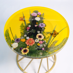 Nuovo Design vendita calda piccolo tavolino da tè da salotto camera da letto vera e propria fiore colorato in resina artigianale tavolo per la casa <span class=keywords><strong>mobili</strong></span> - Product Image 3