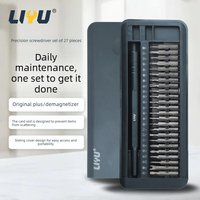 Set Obeng Magnetik Torx Liyu 27-in-1 - Gagang Baja Chrome Vanadium Lapisan Matte/Hitam Oksida OEM Dapat Disesuaikan DIY