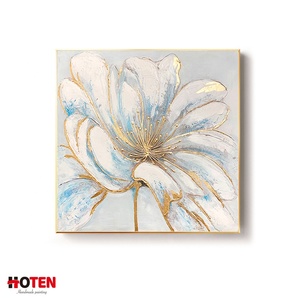 Grande e personalizzabile moderno astratto blu scuro fiore stampa a olio su tela di <span class=keywords><strong>artisti</strong></span> disegnati a mano per amore pittura decorativa - Product Image 3