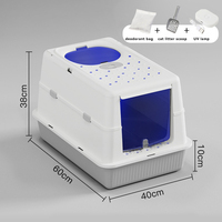 Bac à litière pour chat entièrement fermé, extra large, en acier inoxydable, avec couvercle rabattable, anti-éclaboussures, anti-trace, toilettes pour chat, accessoires pour animaux de compagnie