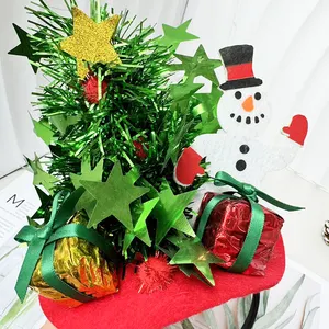 Noel kafa ağacı hediye Unicorn saç aksesuarları parti hediye kutusu yeşil altın şerit çocuk yetişkin noel saç çember