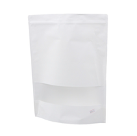 Emballage en papier kraft refermable personnalisé avec fenêtre, sachet debout, sac en papier kraft biodégradable
