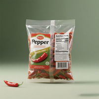 Sachet Doypack Stratifié Personnalisé pour Mélange d'Épices Alimentaires : Cannelle en Poudre, Piment, Granulés d'Ail, Poivre Noir