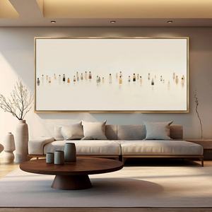 Arte Mural Horizontal Grande con Figuras Humanas, Decoración Creativa Personalizada, Arte Abstracto Hecho a Mano en Lienzo para Hogar y Galería - Product Image 3