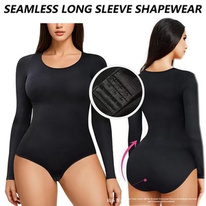 Corset gainant amincissant <span class=keywords><strong>ventre</strong></span> plat à manches longues, style européen et américain, grande taille, sous-vêtement une pièce sans couture en nylon, XS - Product Image 2