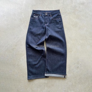 Jeans Homme Manufacturer Custom Baggy Denim <b>Pant</b> Blank Plain 14oz Heavyweight Bootcut Salvage Raw <b>Boot</b> Cut Denim <b>Pants</b> Jeans - Product Image 2