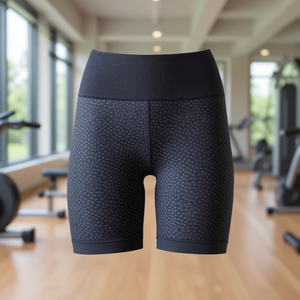 กางเกงขาสั้นกีฬาเอวสูงไร้ตะเข็บสำหรับผู้หญิง ยี่ห้อ Vetega สีเทาเข้ม ทรงเข้ารูป ผลิตจากผ้าถักผสมสแปนเด็กซ์และโพลีเอสเตอร์ ความยาวขาสั้น เหมาะสำหรับทุกฤดูกาล ใช้สำหรับออกกำลังกาย - Product Image 2