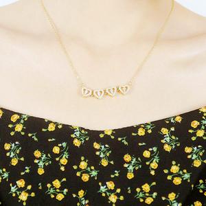 Non appannato oro placcato 18k gioielli in acciaio inossidabile magnetico zircone <span class=keywords><strong>4</strong></span> quattro cuore foglia di trifoglio ciondolo collana per donna - Product Image 4