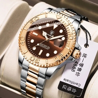Montre homme POEDAGAR 680, sport, quartz, lumière nocturne, étanche, date, montres de luxe, or bleu, acier inoxydable, montre-bracelet pour homme