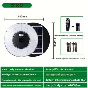 Lampadaire Solaire LED Intégré avec Capteur, Design Soucoupe Volante UFO, Étanche IP67 en ABS <span class=keywords><strong>pour</strong></span> Jardin, Villa, Communauté et Route - Product Image 5