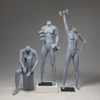 Maniquí Deportivo Musculoso de Fibra de Vidrio con Pose Dinámica, Maniquí Atlético de Cuerpo Completo para Exhibición de Ropa Deportiva