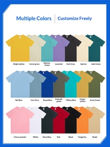 T-shirt en coton uni à col rond et manches courtes, coupe ample, 220g, pour réunions de classe, team building, vêtements de travail, personnalisable avec impression et gaufrage - Product Image 3