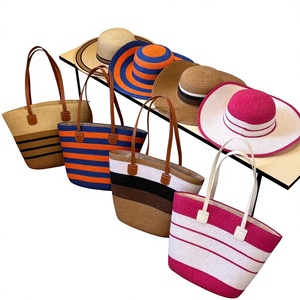3 Days Fashion Beach <b>Bag</b> Hat Set New Trend <b>Straw</b> Bucket Shoulder Tote <b>Bag</b> Zipper Women Travel Beach <b>Bags</b> RTS Bulk Mixed Order - Product Image 2