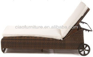 Chaise longue de jardin en aluminium et rotin, transat de <span class=keywords><strong>piscine</strong></span> pour villa et hôtel, chaise de détente pour cour et plage avec grandes roues - Product Image 6