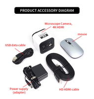 Microscopio Trinocular de Imagen 4K con Aumento Continuo, Iluminación LED, Precisión de 0.001MM, Ajuste Dioptrico 5D para PCB