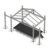 Support de scène modulaire portable en alliage d'aluminium 12x8x7 avec poutre carrée à double couche, capacité de charge de 1000 kg pour tête mobile DJ