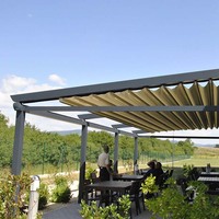 Auvent rétractable électrique en PVC pour balcon et jardin extérieur - Toit coulissant automatique à commande à distance avec protection UV