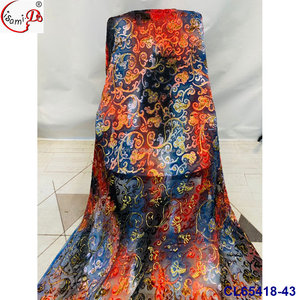 Tela de Seda de Moda con Flores Cortadas a Mano de Terciopelo Diract de 3.5 Yardas + Garbasar de 2 Yardas CL65418 - Product Image 6