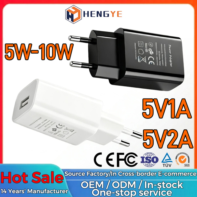 AU EU US Portable Chargers Oem Logo 5v/2a Charger 5V 1A Fast Charging 5 Watt Usb C Charger Block 5v 2a Power Adapter